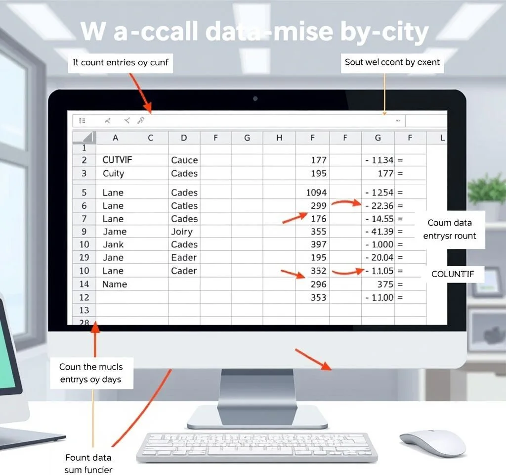 도시별 데이터를 도별로 세려면 (엑셀 COUNTIF, SUM 함수)