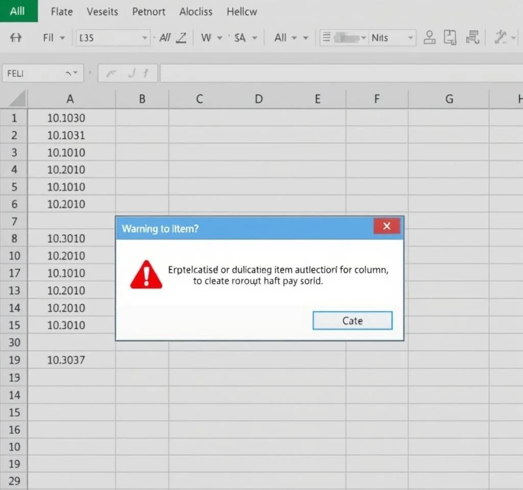 Excel 열에 중복 항목을 입력할 경우 경고 창이 팝업되도록 하려면 어떻게 해야 하나요?