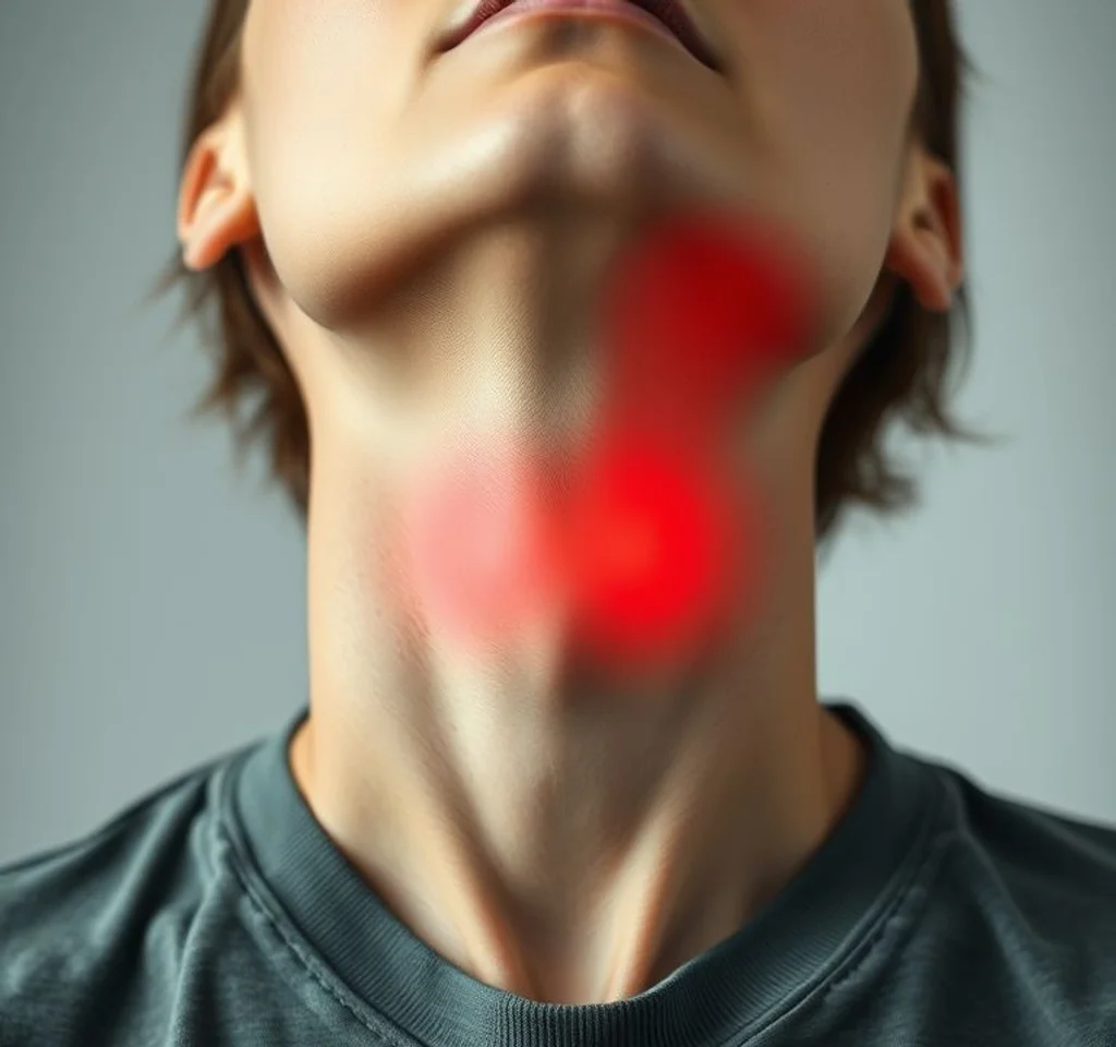 목젖 주변이 부어오르고 통증이 있는데, 갑상선 질환일 가능성이 있나요?