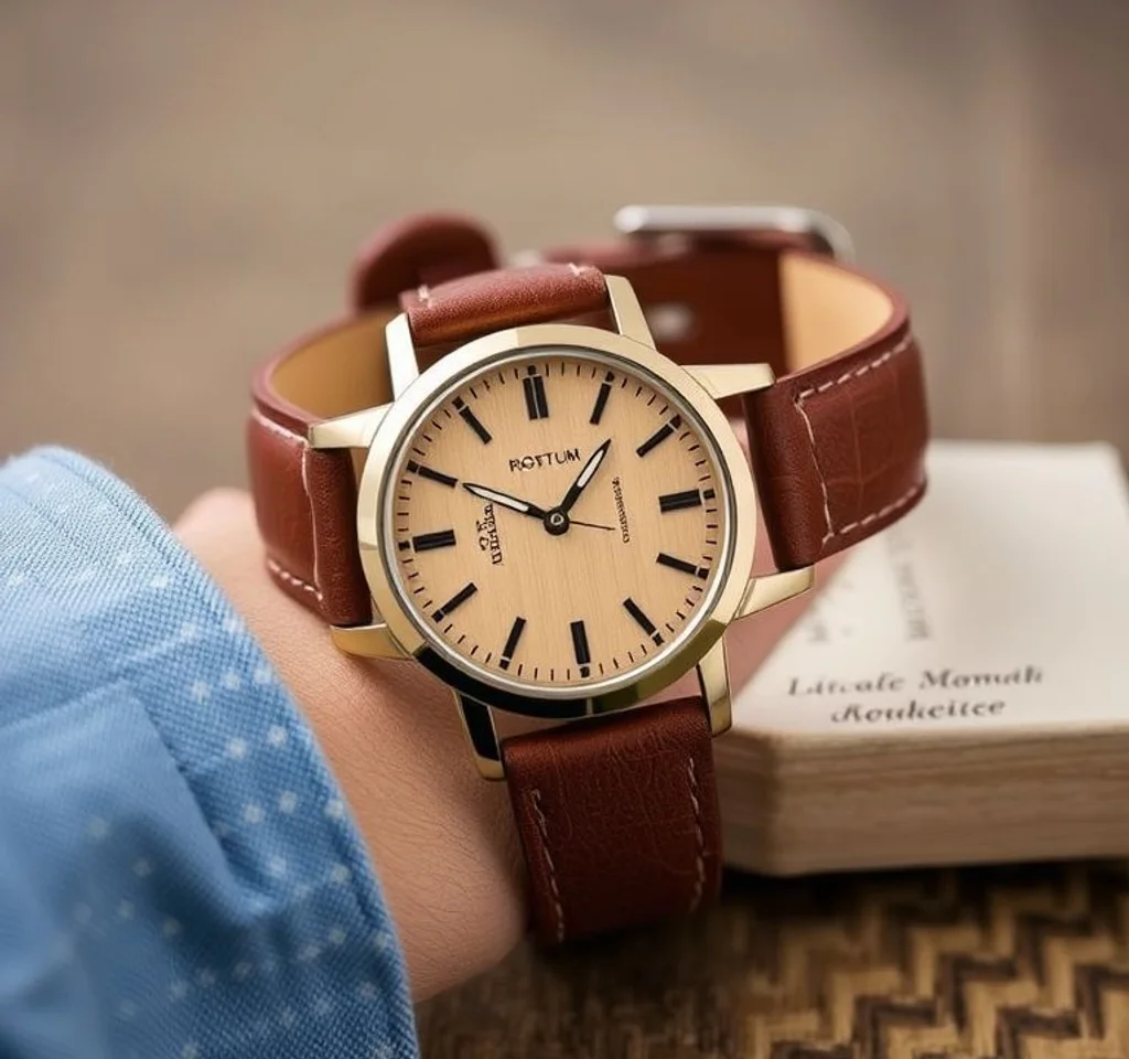 브라운 가죽 시계